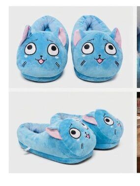 Fairy Tail Happy Plush Slippers Anime Cosplay Halloween Teens Adults 10.5" long